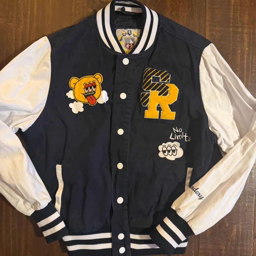 Men’s Smoke Rise Legendary Teddy Bear Varsity Letterman Jacket Size Medium